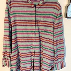 Lands' End Multicolor Striped Button Down Shirt